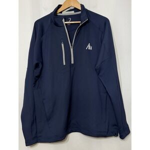 Zero Restriction Z500 1/4 Zip Mens L Golf Stretch Pullover Tour Series Logo Navy